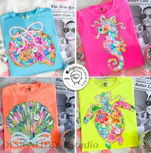 Comfort Colors No Glitter Preppy Floral Seashell Heritage Graphic Tee, Aesthetic Coquette Summer Spirit Shirt, Radiant Coastal Beach Vibes Top, Thoughtful Ocean Lover Heritage Apparel