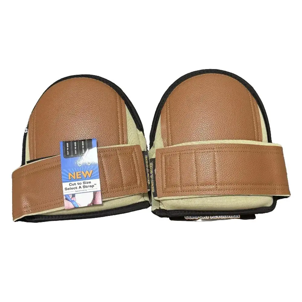 Coco Ruta USA SuperSoft Leatherhead Kneepads - Large Size, Bagged Pairs - Adjustable, Washable, Heavy-Duty Work Safety Kneepads with Cut-to-Size Strap for Outdoor Work, Flooring | All-Day Comfort, Tile Roofing