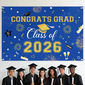 1 Set of Large-Scale Graduation Ceremony Backdrops for the Class of 2026, Graduation Party Decorations, Photography Backdrops, High School and College Party Decorations