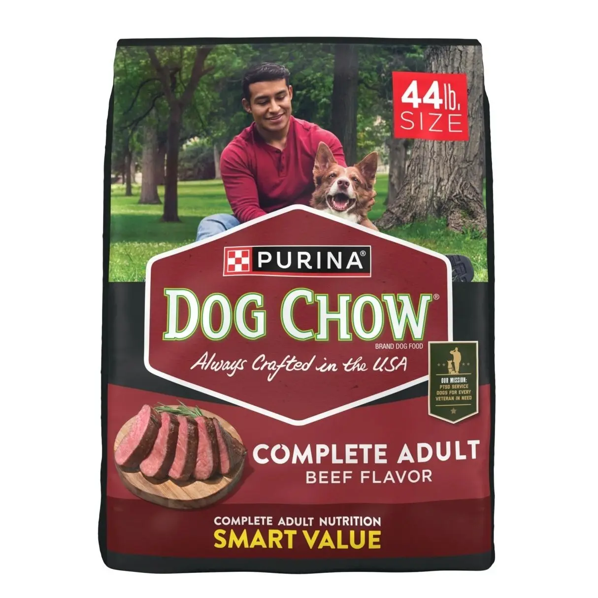 Purina Dog Chow Complete Adult Dry Dog Food for Adult Dogs, Kibble Beef Flavor, 44 lb Bag
