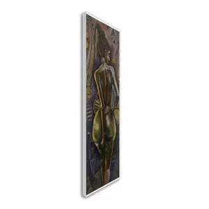 Cultural Heritage Wall Art: African Woman with Talking Drum Canvas for Modern Living Room