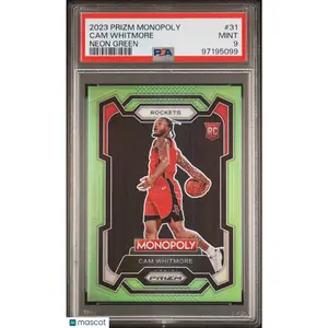 2023 Panini Prizm Monopoly Cam Whitmore Rookie Neon Green /10 #31 PSA 9