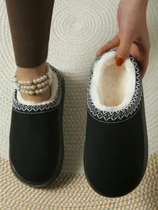 Unisex Patchwork Slip-On Home Slippers, Thick Sole Lightweight Casual Shoes, Suitable for Indoor and Outdoor Wear