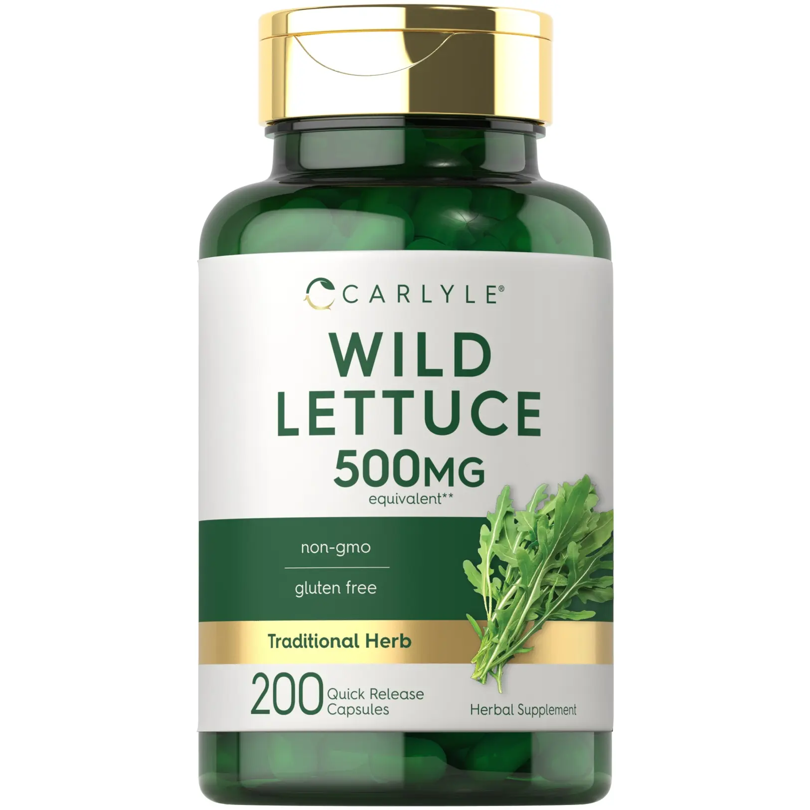 Carlyle Wild Lettuce Extract 500mg | 200 Capsules |  Non-GMO, Gluten Free Supplement