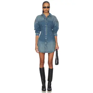 Good American Shaped Denim Dress in Indigo1036