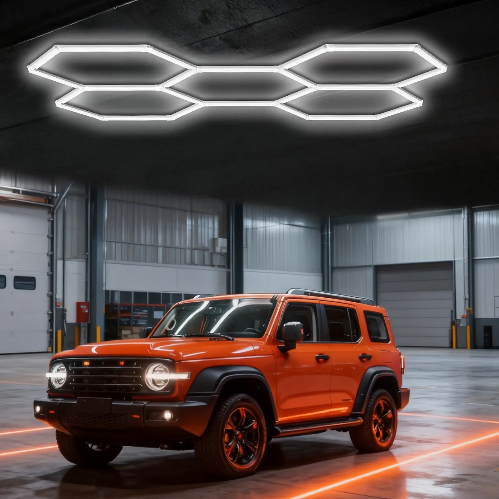 Yucoap Hexagon Garage Lights: Hexagon LED Lights with Music Sync Mode, App Remote Control, Multi-Color Honeycomb Light for Gaming Room, Gym, Garage