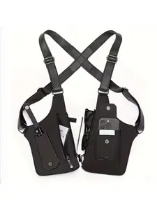 For Men Vintage Crossbody Bag, Tactical Crossbody Bag, Tactical Shoulder Bag - Adjustable Strap, Durable Black Backpack for Hiking, Cycling & Travel - Multiple Compartments, Secure Zipper Closure, Anti Theft, Hiking Gear, Men's Chest Guard