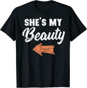 Mens Shes My Beauty Matching Couple Halloween Costume Boyfriend T-Shirt - 38B07XC7S87V
