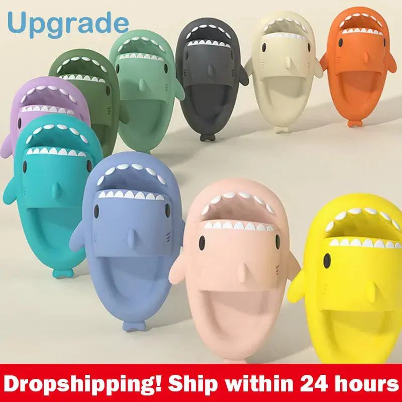 Cute Shark Slippers Bathroom Slides Women Girl