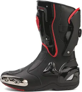 Motorcycle Riding Boots Motorcycle Leather Boots for Women and Men Protection Anti Slip Racing Sports