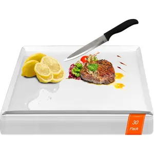 Disposable  Boards 30 Count, Collapsible  Board Sheet with Built-in Crease, Flexible Plastic  Mat for Kitchen and Commercial Use, 17 x 12 In White