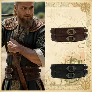 Medieval Wide Belt Accessory, Vintage Knight Armor Waistband, Kart Style Viking Warrior Costume, Unisex Halloween Role Play Props