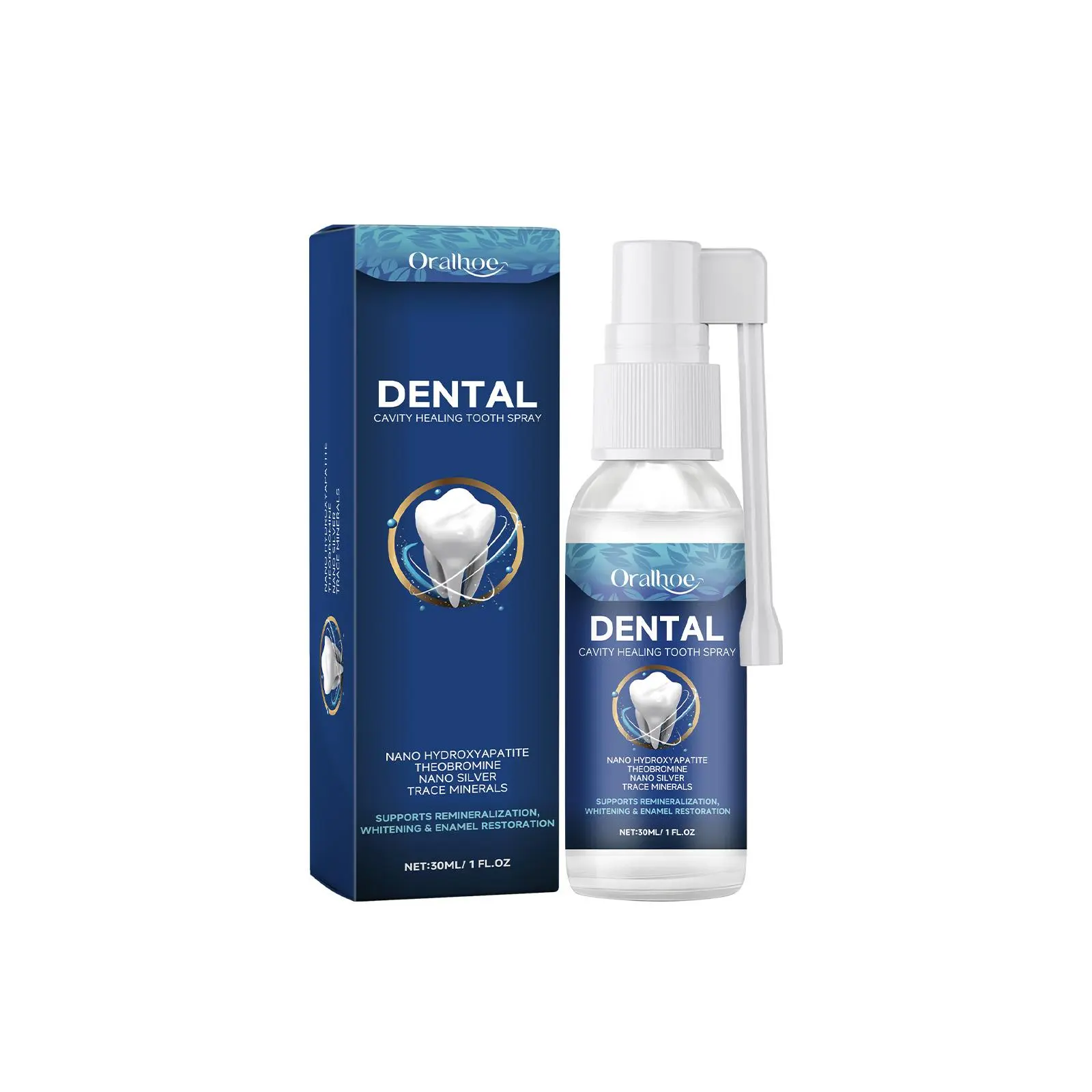 Hydroxyapatite Enamel Restore Oral Spray, 30ml Gentle Daily Clean Dental Care with Colloidal Silver, Teeth Whitening & Strengthening, Antibacterial Fresh Breath Mist (Beauty & Personal Care), Beauty Products, Non-Irritating, Teeth/Gums, Dental Care Soluti