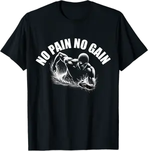 Funny Swimming Quotes No Pain No Gain Funny Swimmer Memes T-Shirt - Jacobjbt Shop 77B0DH42NZ2D