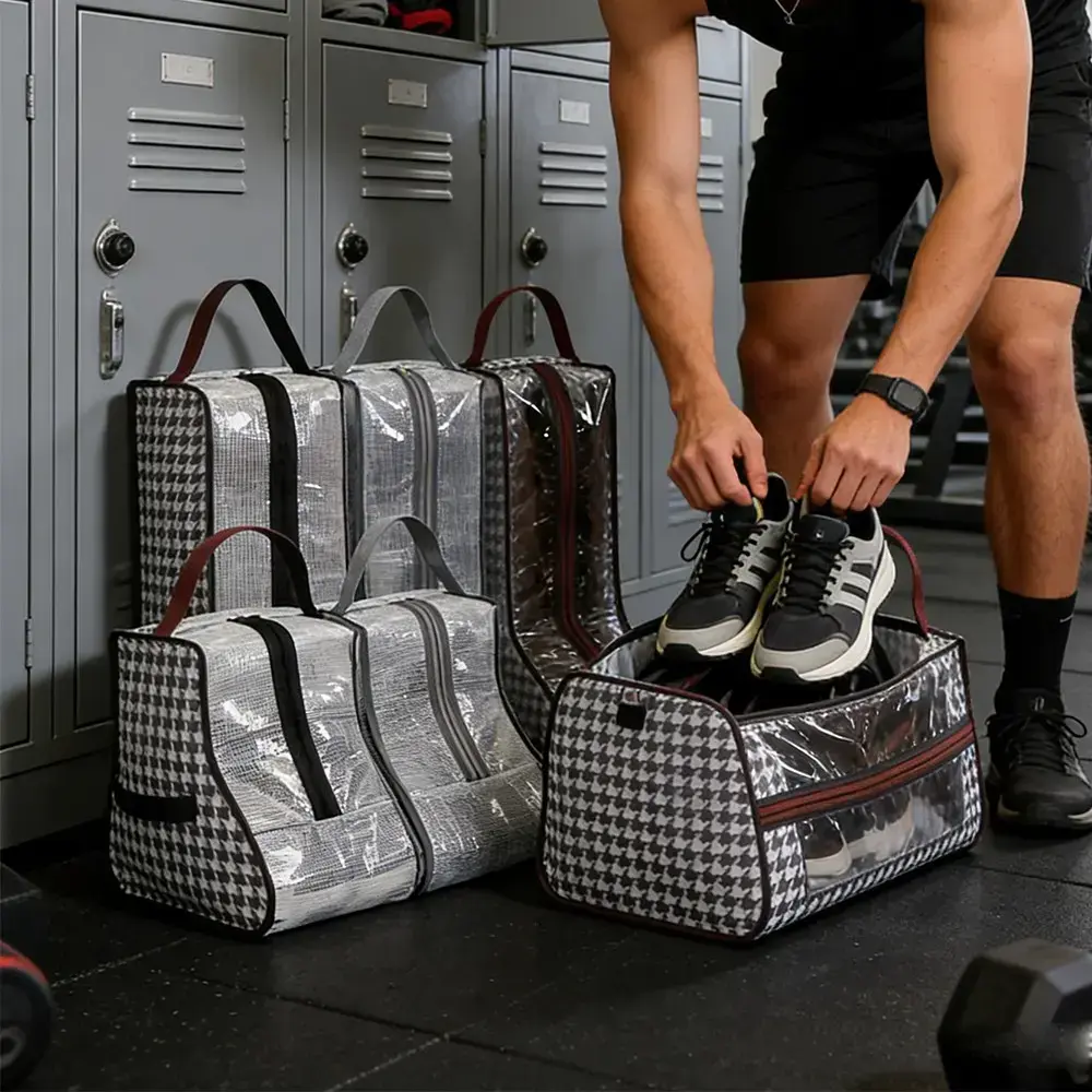 1 Quilted Visible Shoe Bag, Long and Short Shoe Storage Bag, Portable Dustproof and Waterproof Travel Shoe Bag, Wardrobe Storage BagRAIMENTRY 1 Quilted Visible Shoe Bag, Long and Short Shoe Storage Bag, Portable Dustproof and Waterproof Travel Shoe Bag, Wardrobe Storage BagRAIMENTRY