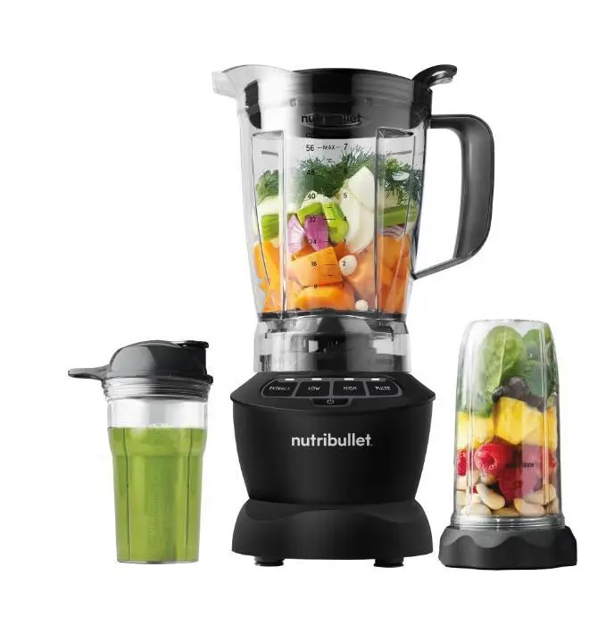 nutribullet Blender Combo with Serve Cups, NBF10500AK Matte Black, 1000W