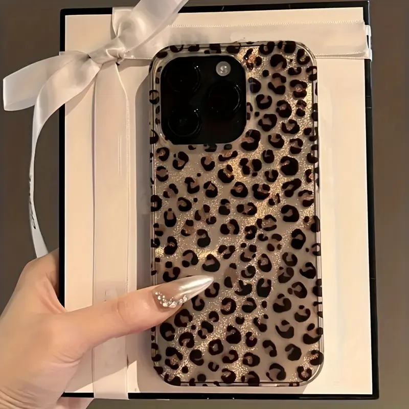 Leopard Cheetah Print TPU Protective Smartphone Case - Fashion Luxury Shockproof Soft Casing, Protective Accessory for iPhone 11,12,13,14,15,16 Pro Max Devices, Cellphone