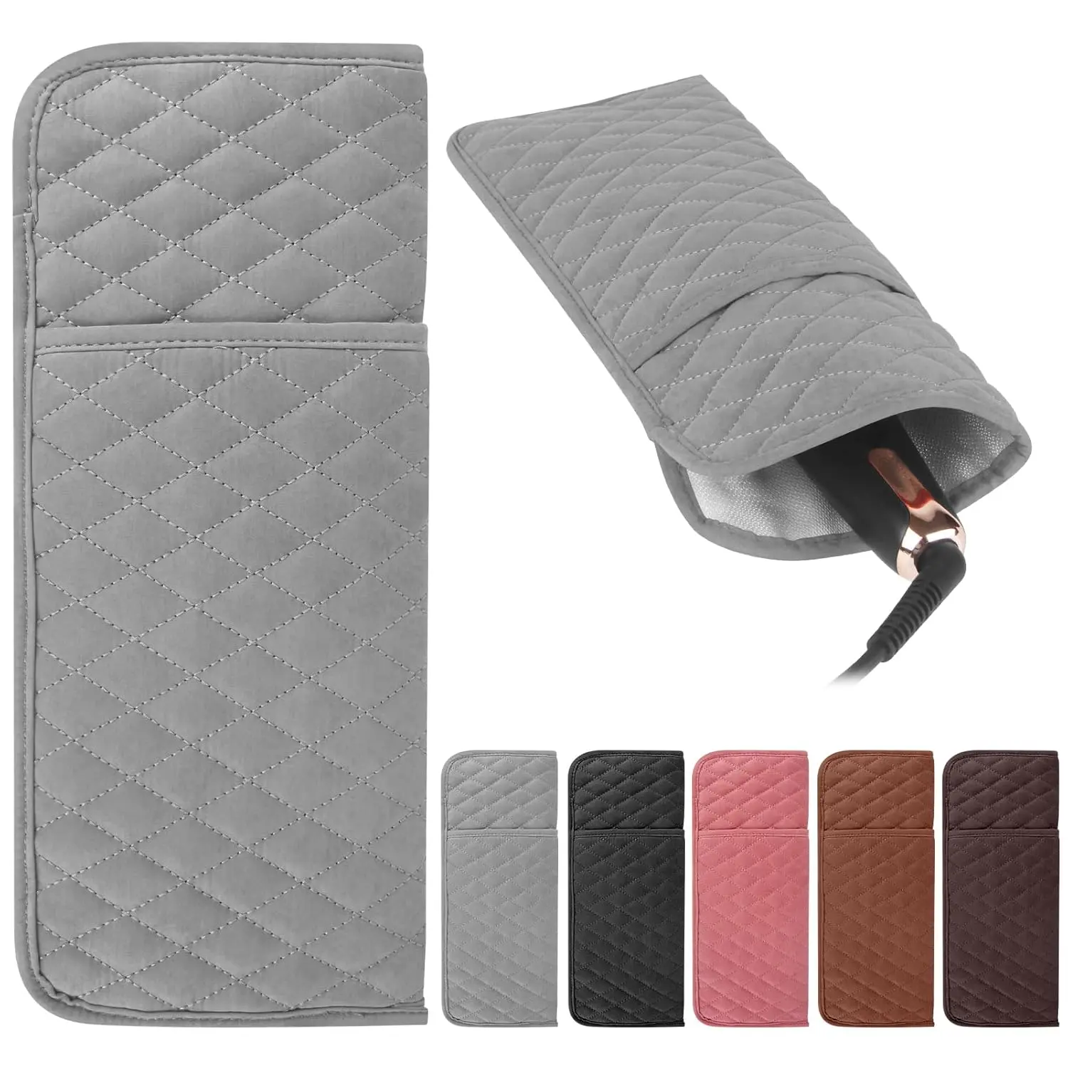 Heat Resistant Hair Tools Travel Bag Portable Hot Tools Organizer Cover Pouch for Curling Iron, Flat Iron, Hair Straightener and Other Styling Tools(13.8" x 5.5")