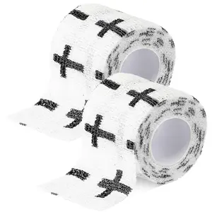 2 Pcs Christian Cross Athletic Tape 2IN X 15FT Self Adhesive Bandage Bible Verse Sport Tape for Baseball Soccer Football Non Woven Jesus Self Stick Bandage for Athletic, Sports, Wrist, Ankle