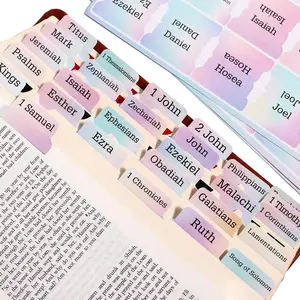Colorful Rainbow Bible Tabs for Kids & Adults 90 Multi-Color Index Tabs Efficient Scripture Locating Ultra-Thin Durable Material Fits Most Bible Versions