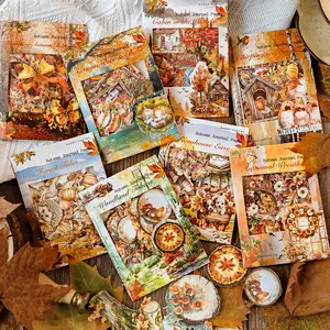 Autumn Journal Series Sticker Pack, Art Stickers, 30 Sheets/bag, Kraft Paper Material, Decorative Stickers for Journals & Water Bottles