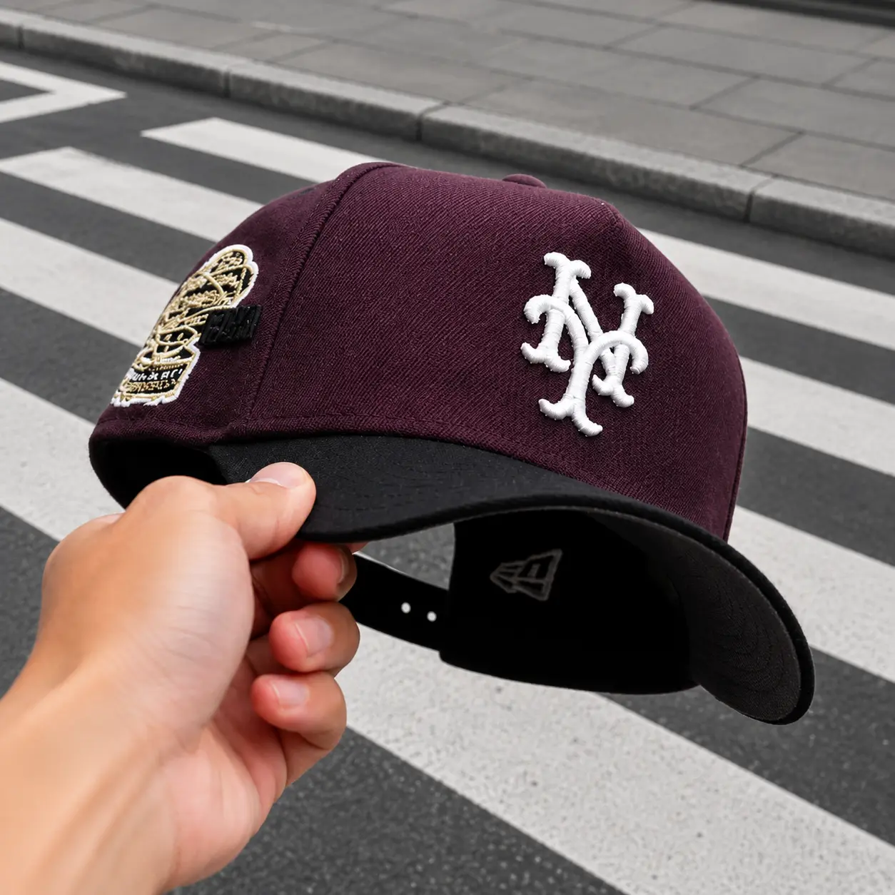 New York YanKee 59FIFTY Snapback Baseball Cap – Flat Bill High Crown Hat, Black Red Undervisor, Adjustable Streetwear Hip Hop Fashion Cap for Men Women, Urban Casual Outfit