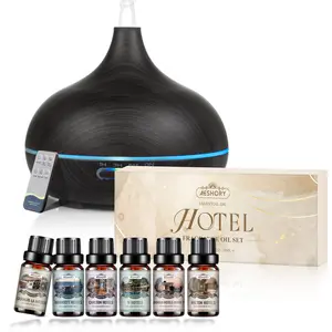 AESHORY HOTEL Essential Oil Diffuser Set with 550ml Capacity 7 Color Lights 2 Mist Modes Remote Control Ultra Quiet BPA-Free for Home Office Aroma Therapy - Fragrance Machine