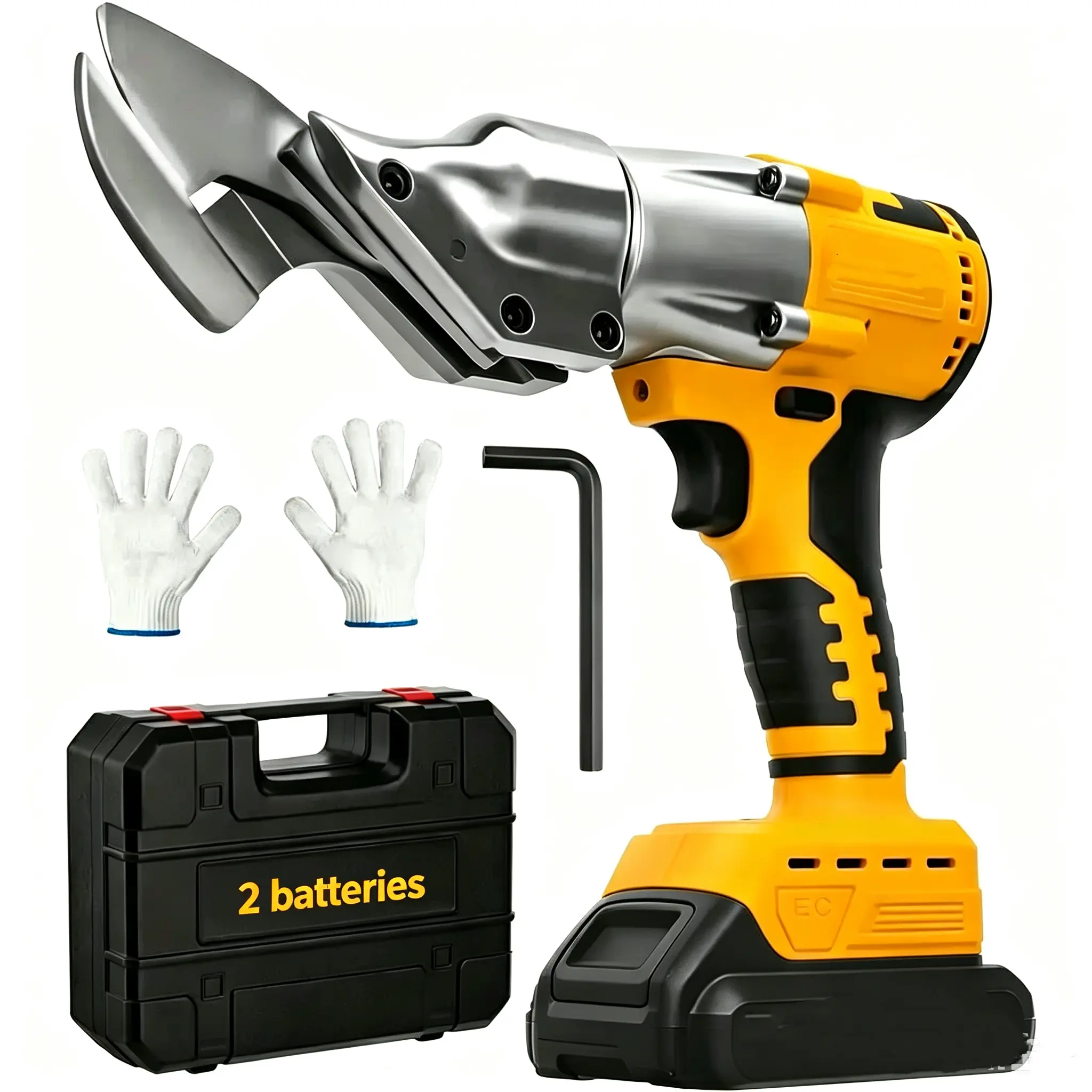 20V Max Cordless Sheet Cutter Tool with 2 Batteries, Brushless Electric Metal Shears, 360° Pivoting Head, 221 Ft-Lbs Max Torque for Stainless Steel Cutting