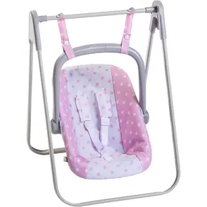 for Keeps Playtime 2 in 1 Baby Doll Swing and Portable Carrier for Dolls up to 18" Ages 3+ Pink