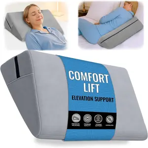 Bed Wedge Pillow for Sleep Apnea, GERD Acid Reflux Snoring Relief, Pregnancy Side Sleeper Pillow for Adults Seniors Neck Pain Back Sleeping, Leg Elevation Pillows for After Surgery Gifts, Grey