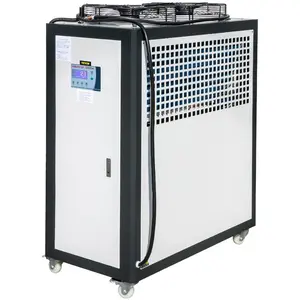 VEVOR Air Cooled Water Chiller 5 Ton Portable, 5Hp 53L Tank Industrial Chiller, Finned Condenser w/Micro-Computer Control, 15KW Cooling Capacity Stainless Steel Tank Chiller Machine for Cooling Water