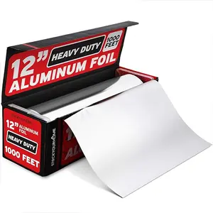 Foil, Heavy Duty Aluminum Foil Roll, 1000 FT x 12 Inches Wide Non Stick Aluminum Foil  Rolls, Heavy Duty Foil with Easy Tear Dispenser, Premium Tinfoil Roll to Wrap & Store Food Disposable Thick