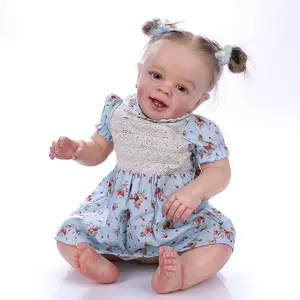 22 inches 55 cm Vinyl Doll Girl Princess with Cute Face Lifelike Reborn Head and limbs are made of vinyl, while the body is filled with soft cotton.Doll for Collection Festival Birthday Halloween Christmas Gift for Kids Over 3 Years