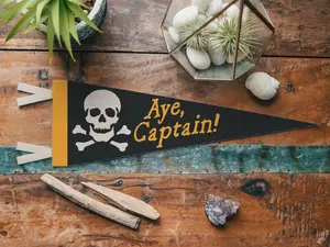 Aye Captain Felt Pennant