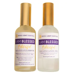 I Am Blessed & Blissful Body Double Oil & Spray Duo - Blue Lotus & Rose Essential Oils