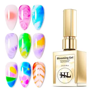 HL 15ml Blooming Gel, Blooming Gel Nail Polish Clear Uv Led Blossom for Spreading Effect Unique Blossom Effect, Flower, Marble Natural Stone Watercolor Floral And Marble Prints Soak off Diy Nail Art Design Nail Designs Manicure Gift for Women