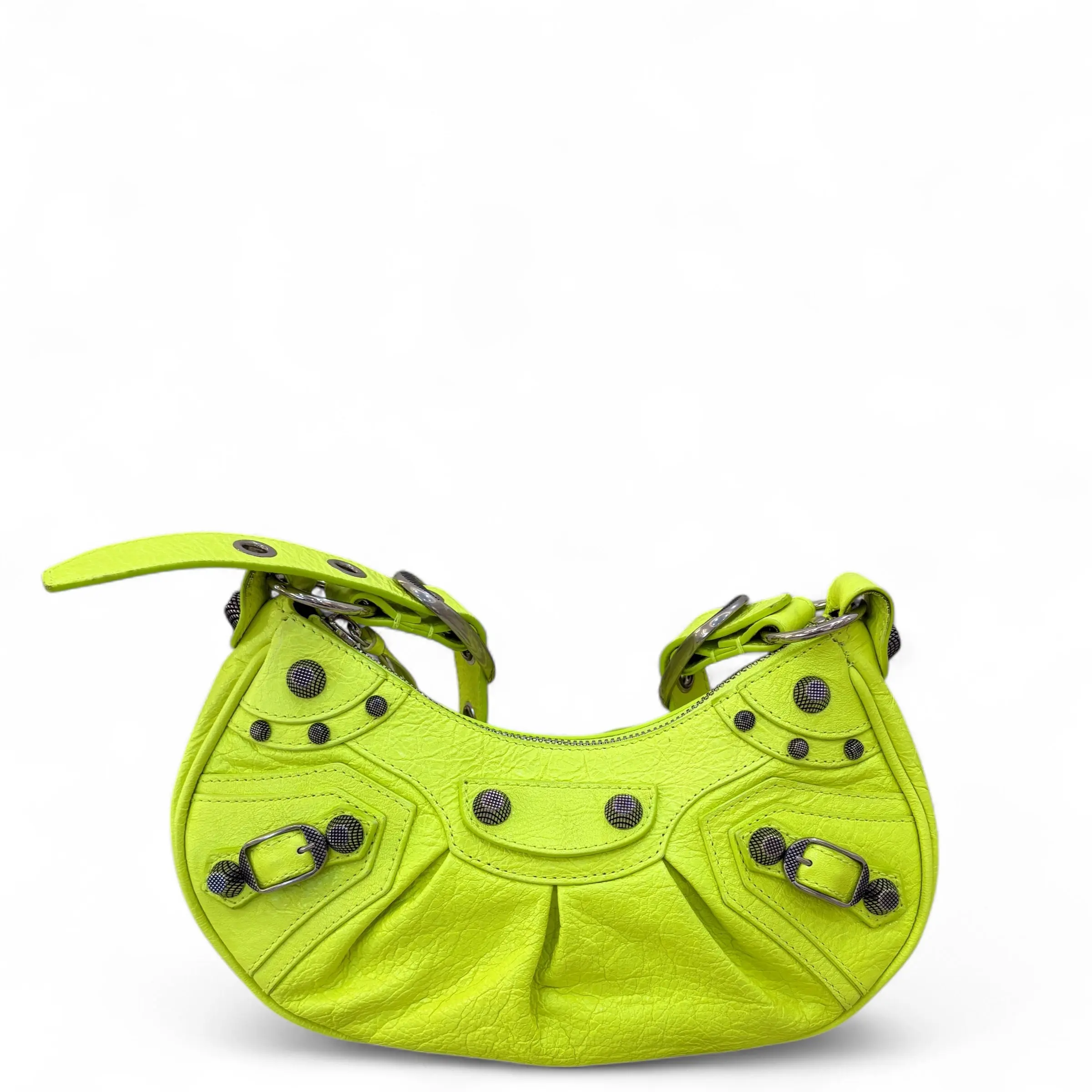 Pre-owned Leather Tote Bags Balenciaga Le Cagole Xs Calfskin Light Green (0429v9)