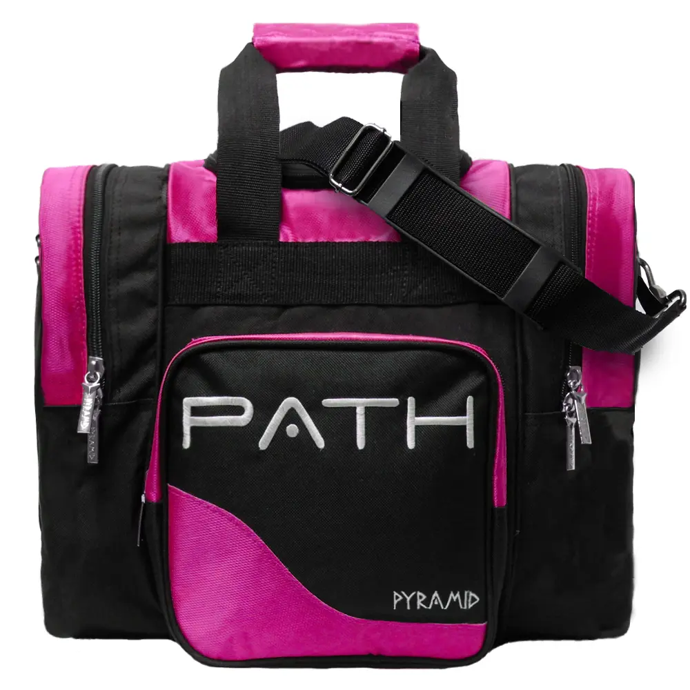 Pyramid Path Pro Deluxe Non-Roller Single Tote Bowling Bag for Adults, Black-Hot Pink Striking Combination, Best Bag at the Best Price