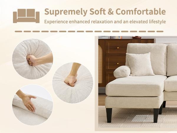 【2 Packages】98" U Shaped Couch with 18" Seat Height, Sectional Couches for Living Room, 4 Seater Couch Set with Double Chaise for Apartment, Living Room Sofas, Chenille