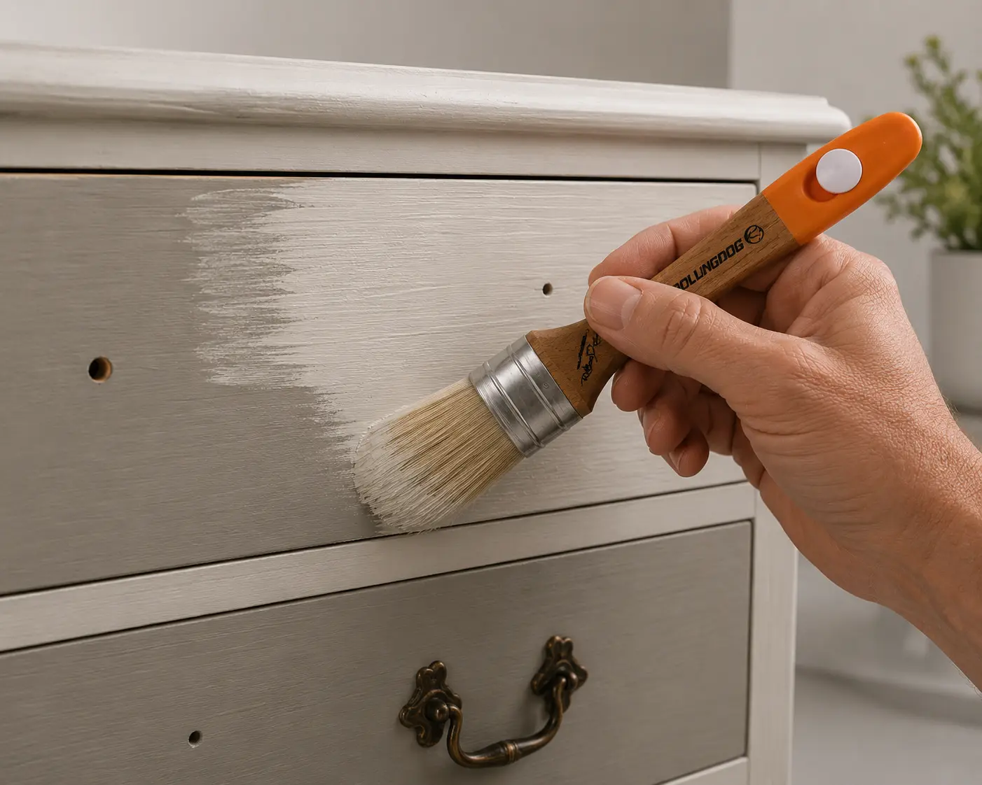 Oval Chalk Paint Brush | 1.3", 1.5" & 1.7" for Furniture & Chalk Paint