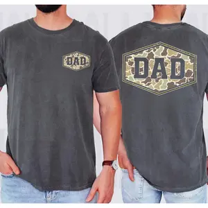 Comfort Colors Camouflage Dad T-shirt – Retro Varsity Dad Tee, Duck Camo Father’s Day Gift, Classic Dad Shirt, Gift for Dad