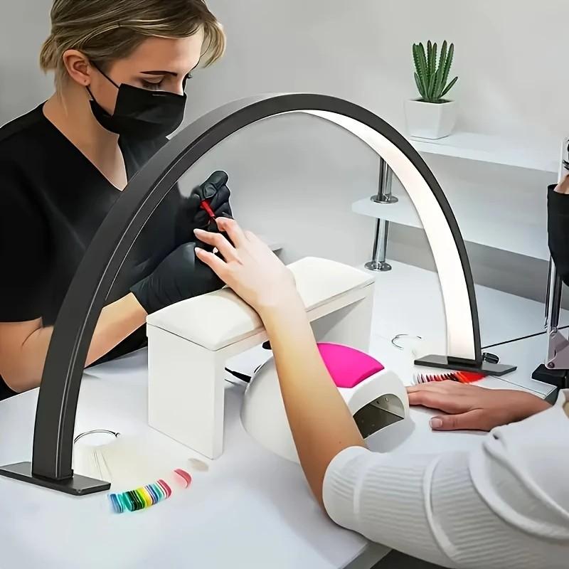 1pc Nordic Style Half-Moon LED Reading Lamp, 3 Color Adjustable Dimmable, Eye-Care Soft Light, USB Powered Plug-And-Play, for Reading Office Manicure Bedroom, Desk Lamp