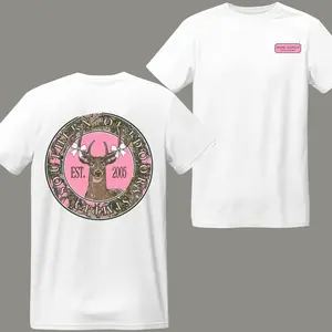 Simply Southern Outdoors Deer Graphic Tee - EST 2005 Pink Camo Country Style T-Shirt for Women and Men