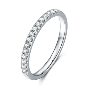 M37A Round Brilliant MoissaniteStackable Band Ring for Women