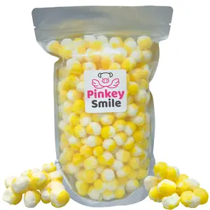 Freeze Dried Lemon Crunch Bites Mini 1LB Mini Sour Lemon Puffs - Freeze Dried Candy, Deliciously Crunchy, Intense Flavor, Lightweight Snack - Resealable Bag