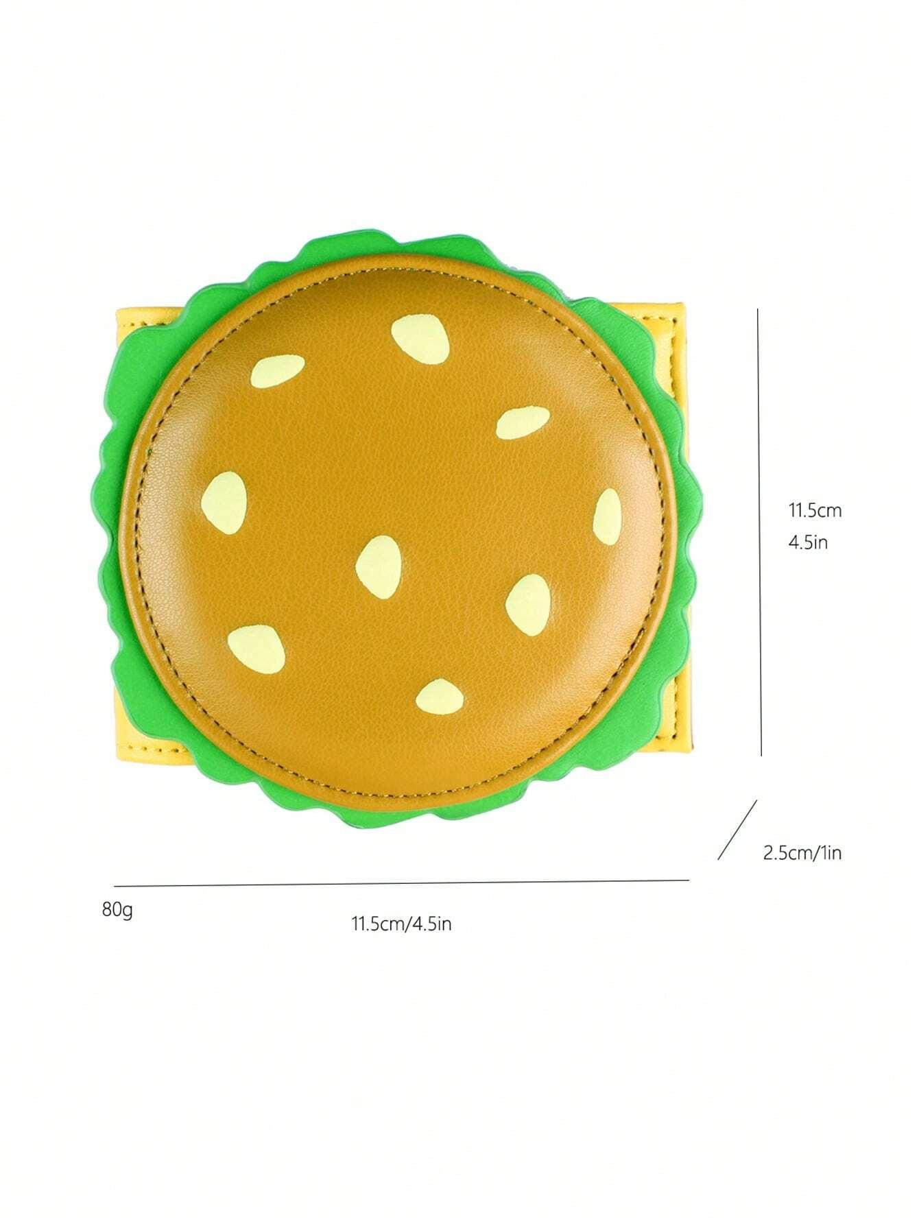 Cute Hamburger-Shaped Bifold Women's Wallet, Designer Men's Wallet & Card Holder