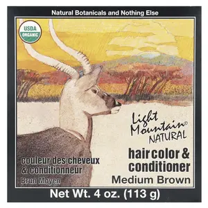 Light Mountain Natural Hair Color & Conditioner, Medium Brown, 4 oz (113 g)