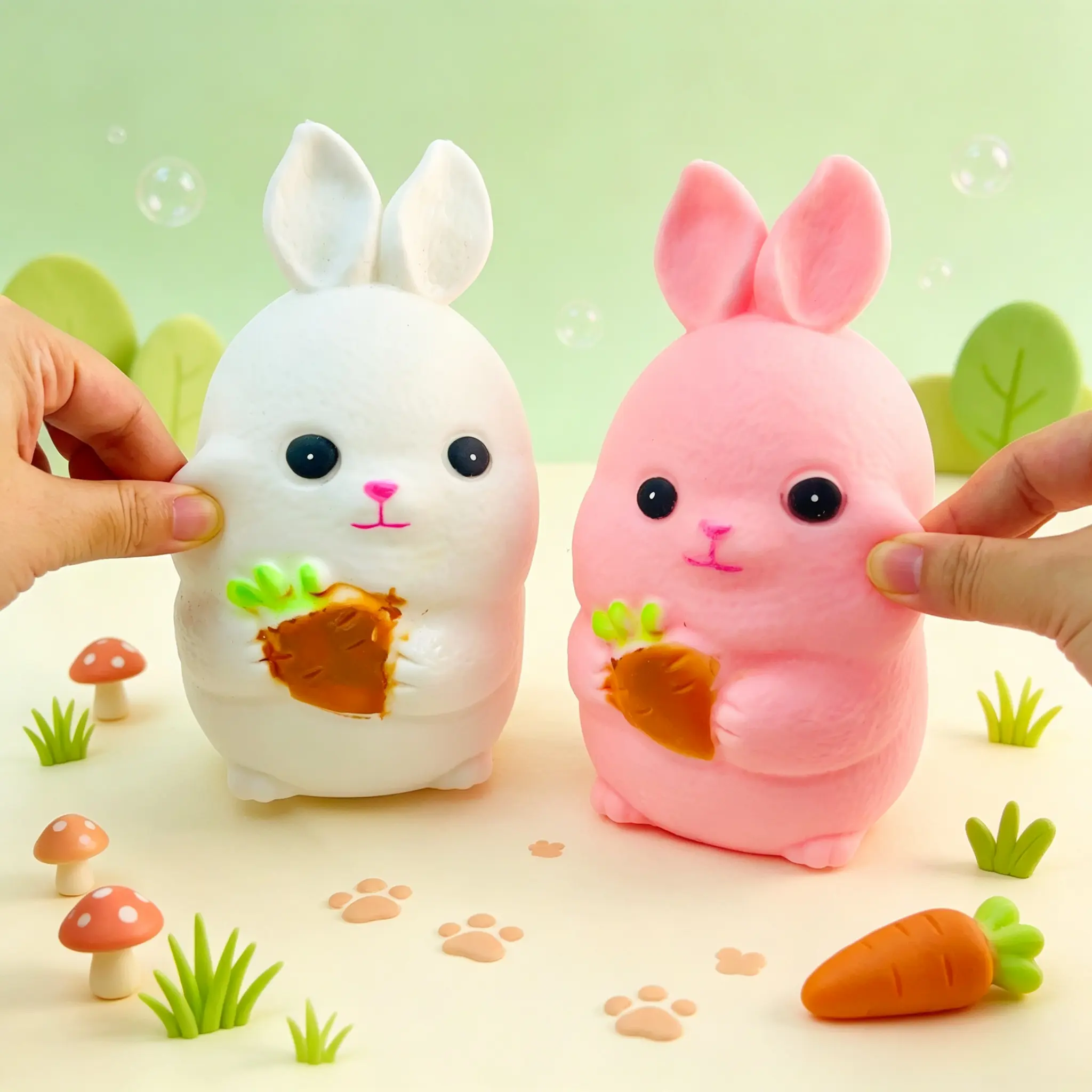 Jumbo Carrot Munch Bunny Squishies TPR Soft Rabbits Stress Ball Fast Rebound Toy for Gitfs