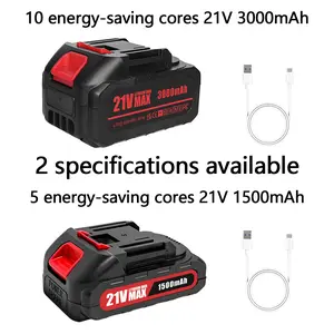 21v 1500/3000mAh optional Lithium-Ion Cordless Tool Battery Type-C Charging, Compatible with Mtd Interface, Replacement Battery for Chainsaw, Drill, Nail Gun, Pruning Shears