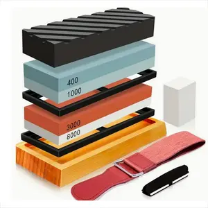 Knife Sharpening Stone Set Professional Whetstone 4 Side Grit 400/1000 3000/8000 Whetstone Knife Sharpener Stone Set